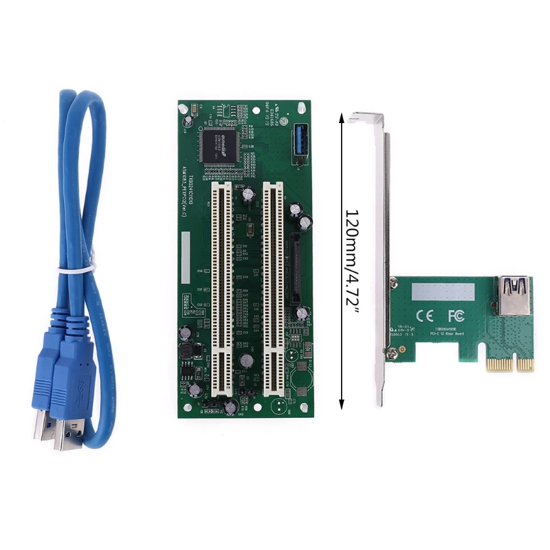 PCI-Express Dual PCI Adaptéra PCIe X16 Slot Rozširujúca Karta USB 3.0 Kábel Pridať