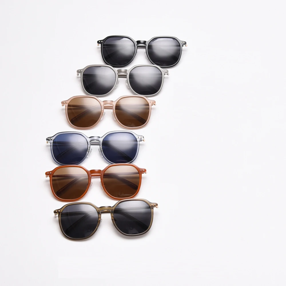 Peekaboo uv400 polarizované slnečné okuliare pre jazdu kórejský štýl TR90 mužov módne slnečné okuliare pre ženy, modrá, hnedá muž v lete