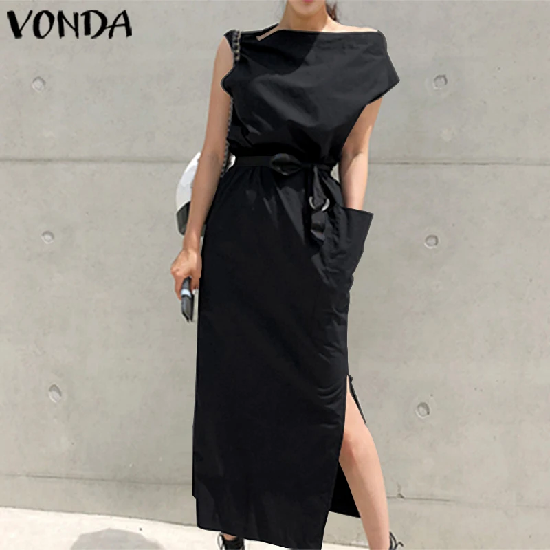 Pevné Šaty Ženy Krátke Šaty, Vintage Pevné Dlhé Maxi Šaty Office Dámy Sundress 2021 VONDA Plus Veľkosť Vestidos