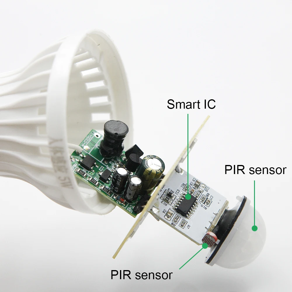 PIR Snímač Pohybu Žiarovka E27 LED žiarovka 220v 5w 7w 9w Auto Smart Led PIR Infračervené Tela Lampy S E27 Pohybový Senzor Svetiel Biela