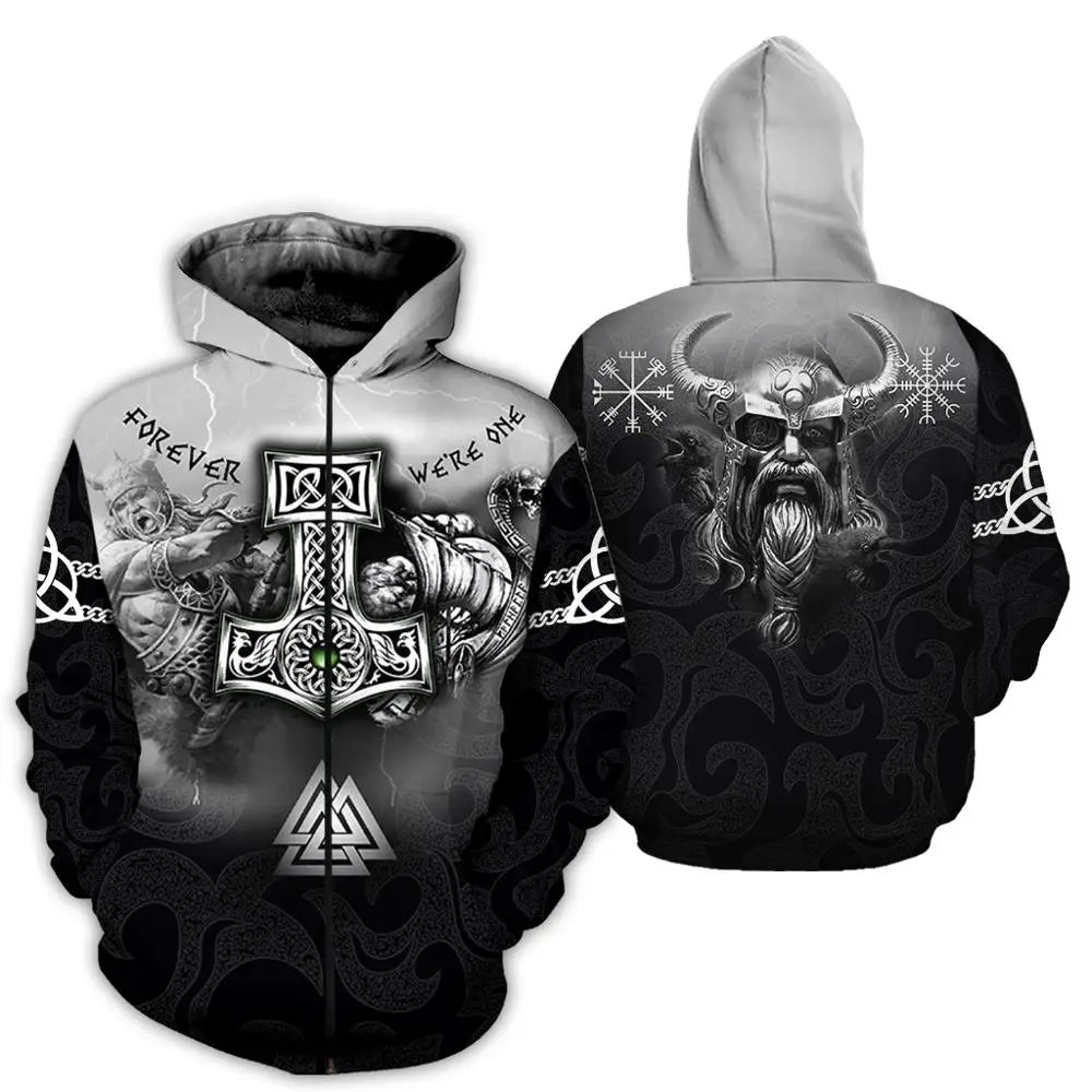 PLstar Vesmíru 2019 Nové Módne Mužov hoodies 3D celého Vytlačené Tetovanie Viking Odin s Kapucňou, Oblečenie, Unisex Bežné Hoody streetwear