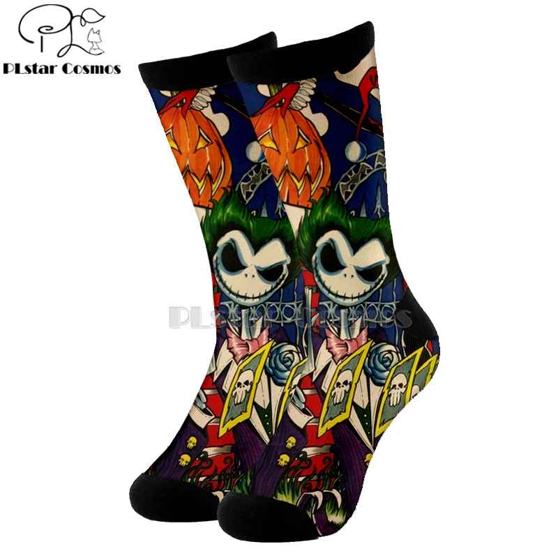 Plstar Vesmíru nočná mora pred vianocami jack skellington ponožky Cartoon 3d ponožky Vysoké Ponožky Muži Ženy vysokej kvality Halloween-4