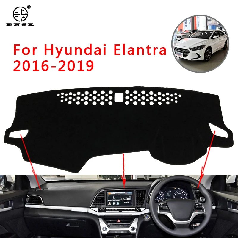 PNSL Auto Panel Kryt Dash Mat Dash Podložku Koberec Na Hyundai Elantra 2016 2017 2018 2019 2020 anti - slip anti - uv Prachu dôkaz