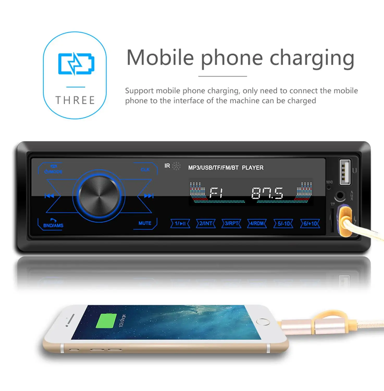 Podofo Bluetooth 1 DIN Stereo Autoradio autorádia 12V In-dash 1 Din FM, Aux Vstup Prijímač SD, USB, MMC MP3, WMA, Car Audio Prehrávač