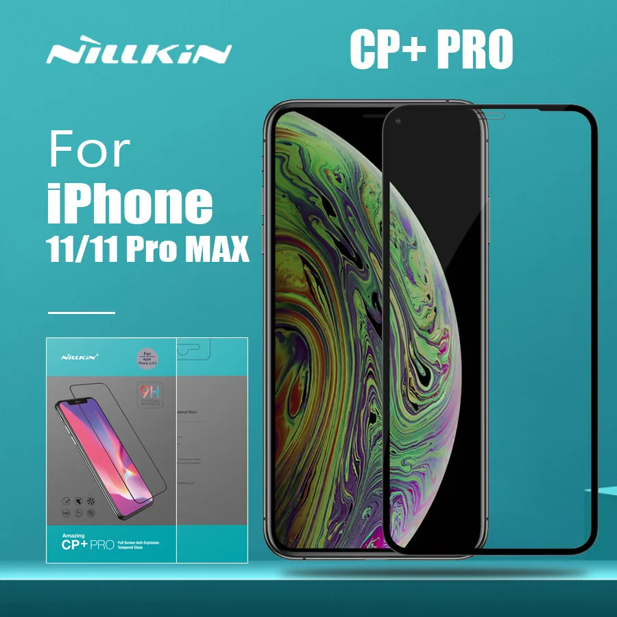 Pre iPhone 11 Pro Max Sklo Nillkin CP+ Pro Úplné Pokrytie 2.5 D Tvrdeného Skla Screen Protector pre iPhone 11 Pro Max HD Glass Film