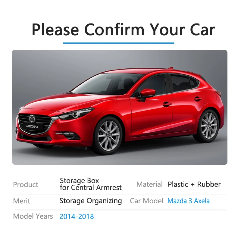 Pre Mazda 3 BM BN Mazda3 Axela Sedan Hatchback~2018 Opierke Úložný Box Zakladanie Auto Organizátor Príslušenstvo 2016 2017