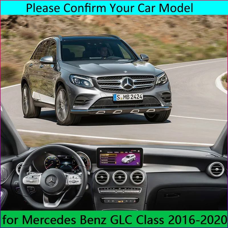 Pre Mercedes Benz GLC Trieda Coupé X253 C253 2016~2020 Panel Kryt Slnečník Dashmat Anti-špinavý Koberec Auto Príslušenstvo 2017