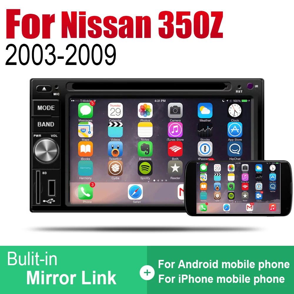 Pre Nissan 350Z 2003 2004 2005 2006 2007 2008 2009 Auta Android Multimediálny Systém, DVD Prehrávač, GPS, WIFI, BT Navigačnej Obrazovke