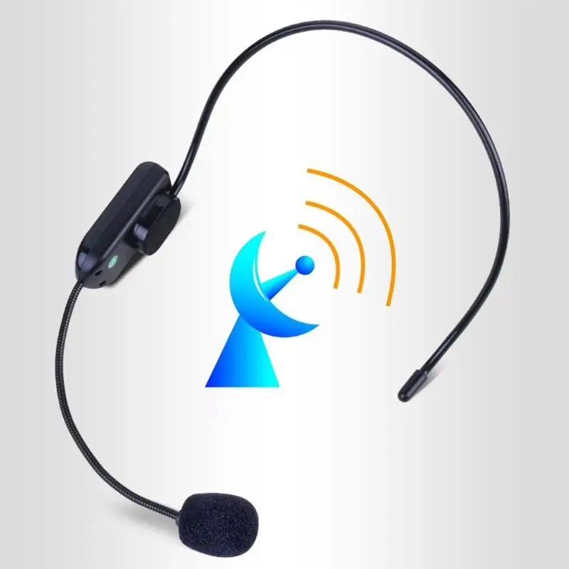 Prenosné, FM, Bezdrôtový Mikrofón Náhlavnej súpravy Rádio Megaphone Pre Sprievodca Výučby Stretnutie Prednášky Mikrofón
