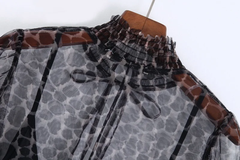 Presvitať Oka Ženy Leopard Šaty S Podšívkou Na Jeseň Roku 2019 Nové Módne Dlhý Rukáv, 2 Ks Súpravy Šaty
