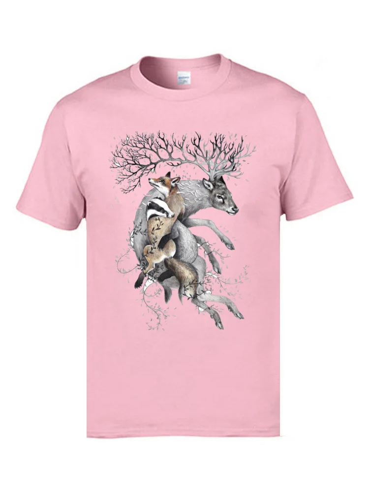 Prirodzené Prostredie Zvierat, Topy, Tričká Elk Lesný Líška Chrániť Našu Prírodu Black Fashion Bežné Tee Košele Pre Mužov Nové Tričká