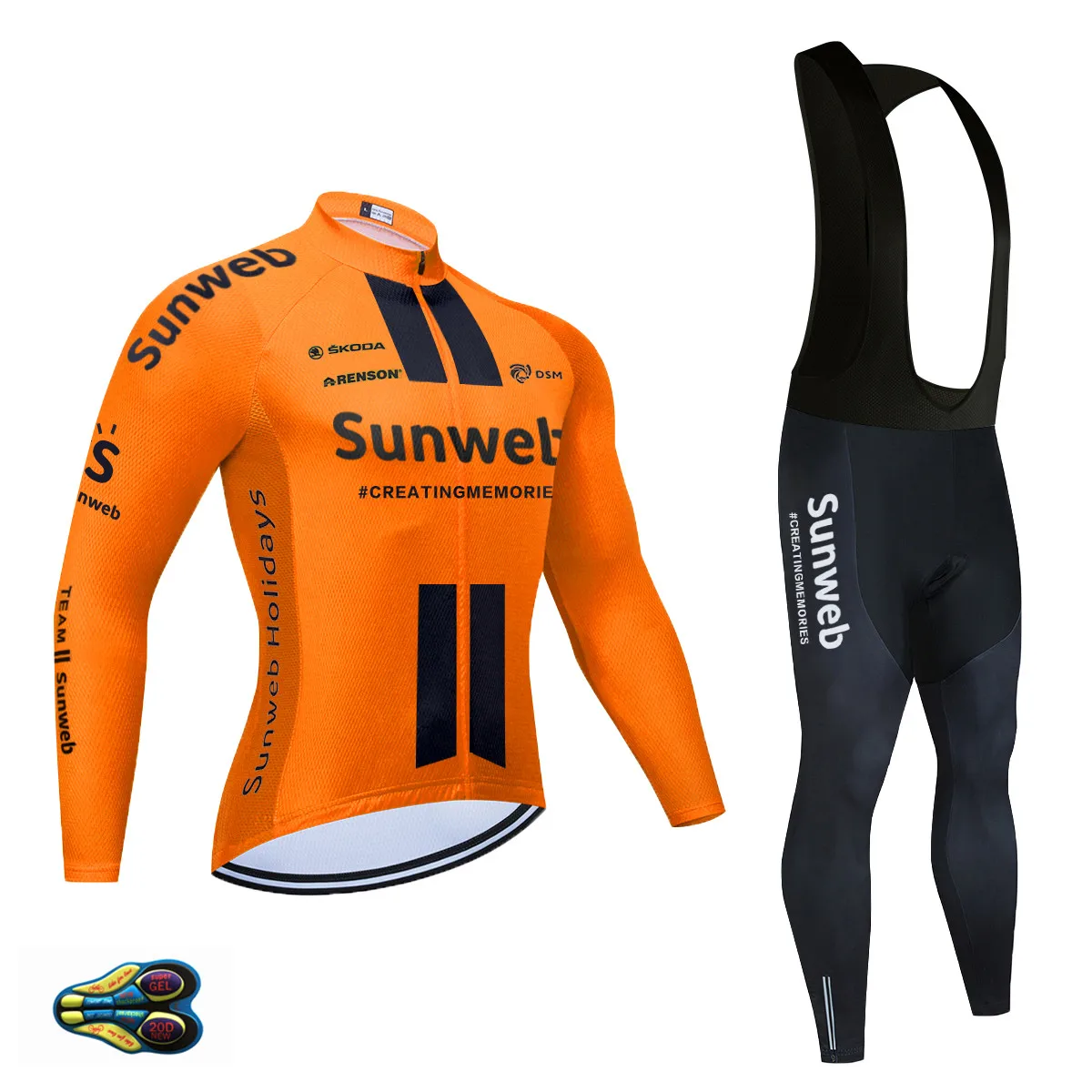 Pro Team Sunweb Cyklistika Dres 2021 Jar/Jeseň Dlhý Rukáv Ropa Ciclismo Maillot Cyklistické Oblečenie Rýchle Suché Bycicle Oblečenie Sady