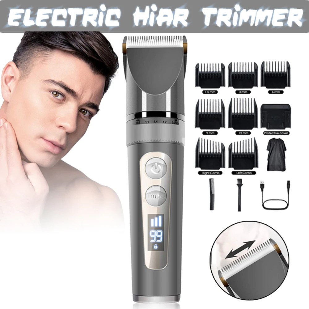 Professional Hair Clipper Pre Mužov Nabíjateľná Elektrický Holiaci Strojček 5 V 1 Vlasov Zastrihávač Na Vlasy Rezací Stroj Zastrihávač Brady Rýchle Nabitie