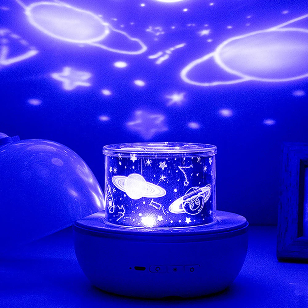 Projektor LED Lampwith Hudby A 6 Projekcia Filmov Otáčanie 360 Hviezdne Nebo Projektor Nočné Svetlá Pre Deti, Darčeky Spálňa Decor
