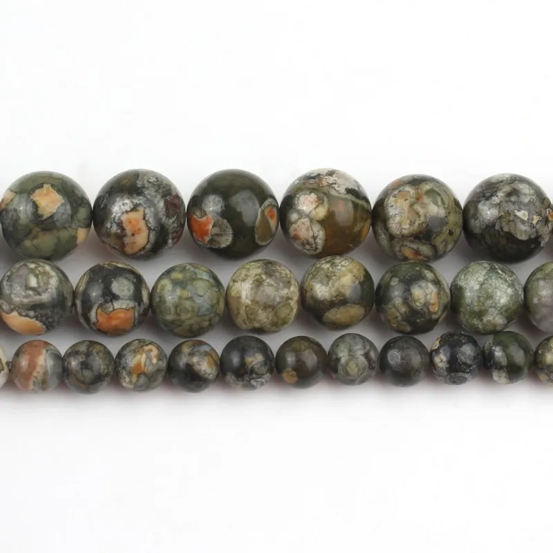Prírodný Kameň Zelená Staré KAMBABA Jaspers Korálky Gem Kolo Voľné Dištančné Guľôčok Pre Šperky, Takže 6 8 10 mm DIY Náramok Príslušenstvo