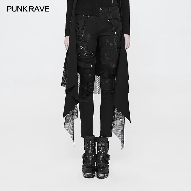 PUNK RAVE Módne Osobnosť Ženy Dlhé Nohavice Streetwear Bežné Ženy Punk Rock nohavice Nohavice Gotická Čierna Ceruzka Nohavice