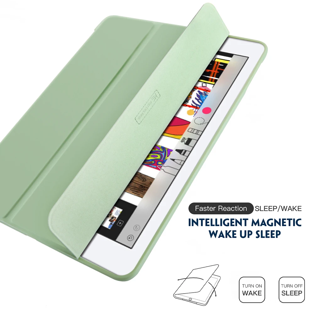 Puzdro pre iPad Mini 4 3 2 1 Prípade PU Kožené, Silikónové Mäkké Späť Trifold Stojan Spánku Smart Cover pre iPad Mini 5 2019 Prípade Funda