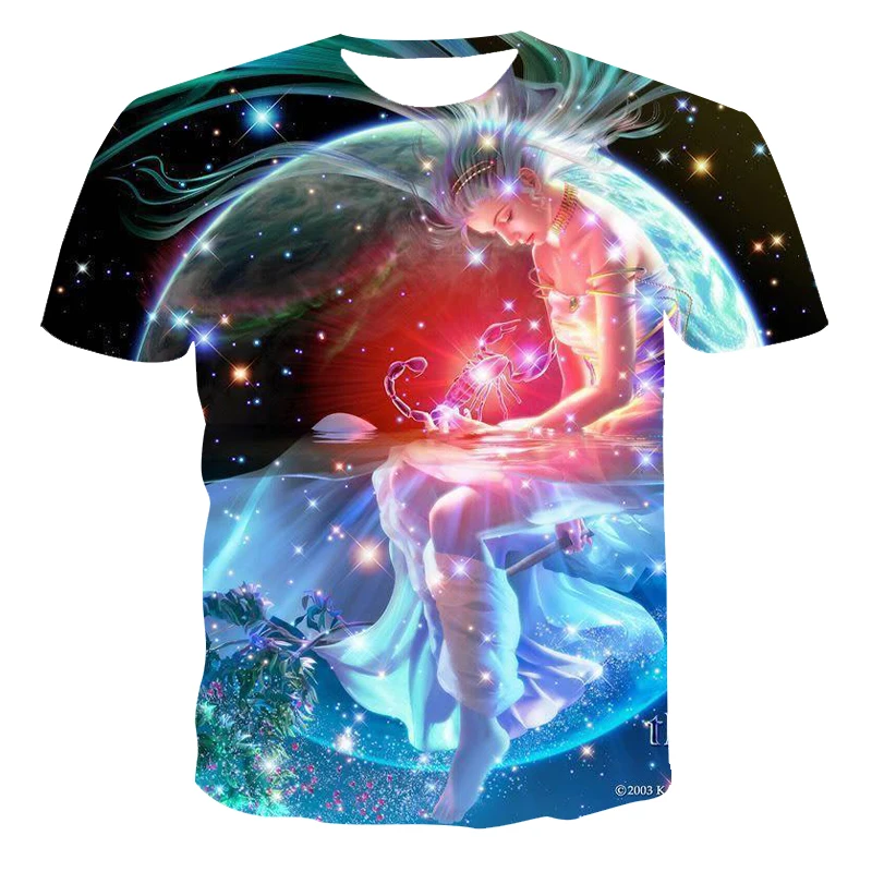 Pánske 3D Hviezdne Nebo T-shirt Fantasy Alternatívne Krátke Rukáv Top Shirt 110-6XL Veľké Veľkosť T-shirt Mužov a Žien Oblečenie, Topy