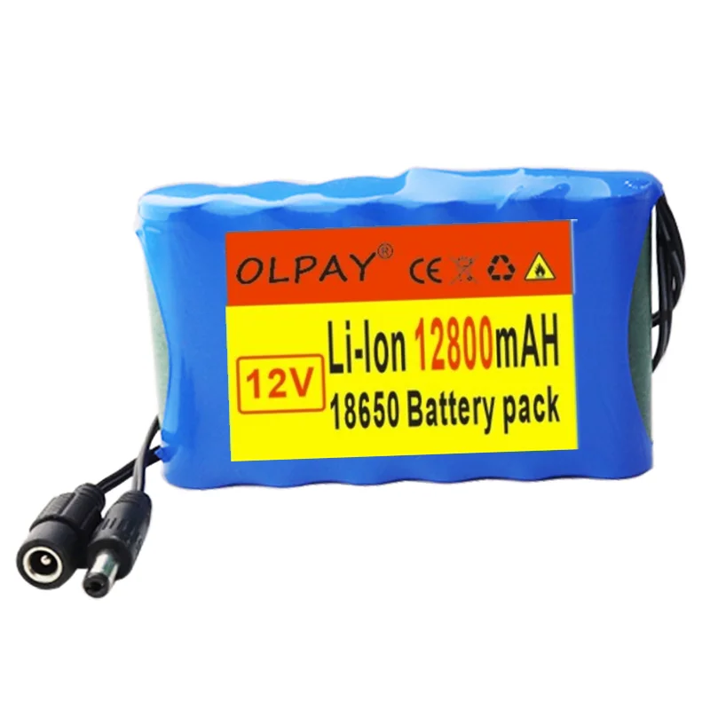 Pôvodné 12V batérie 12.8 Ah 18650 Nabíjateľná Lítium-Iónová batéria kapacita DC 12,6 V 12800mAh CCTV Monitor Cam