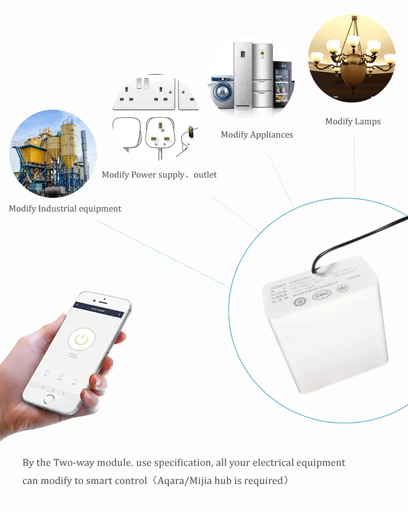 Pôvodné Aqara obojsmerné ovládanie modulu Bezdrôtové Relé Regulátora 2 kanály Práce Pre smart home APP & Home Kit Ovládací Modul