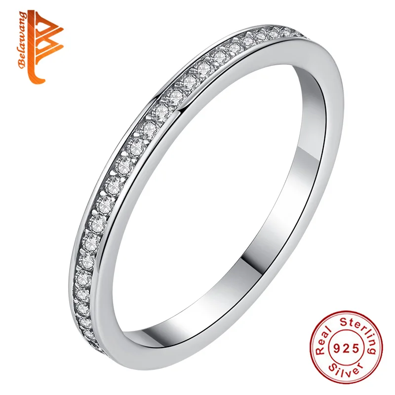 Pôvodné Cena Autentické 925 Sterling Silver Ring Klasické Kola Crystal Prst Prsteň Žena Silver Šperky Pre Ženy