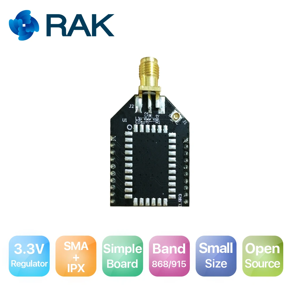 RAK811 Vývoj Open Source Rada LoRa WiFi Modul Rýchlo Test Breakout Palube Malé Drobné Veľkosť 3,3 V SMA + IPX 868/915MHz Q108