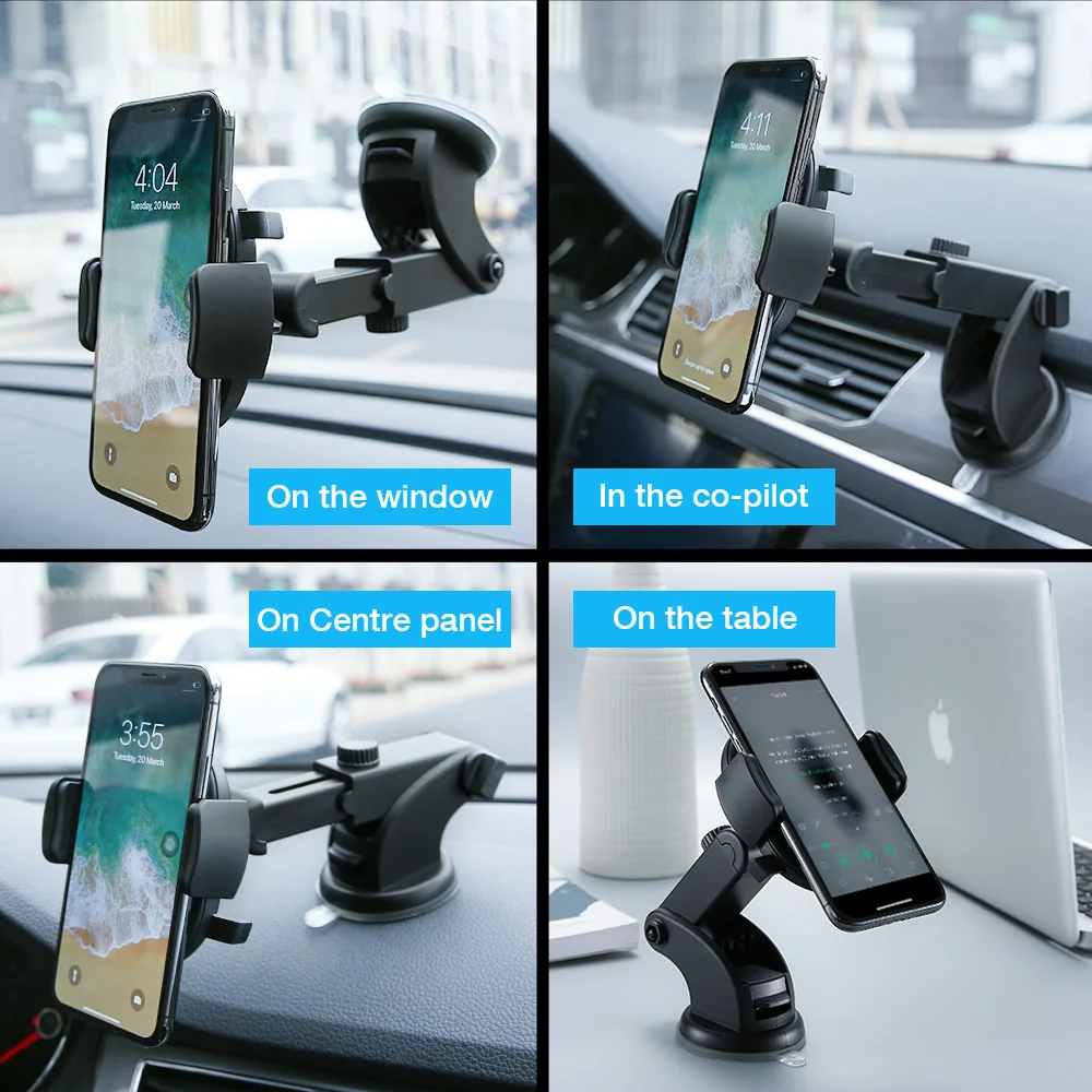 RAXFLY Universal Car Phone Flexibilný Držiak o 360 Stupňov Auto Držiak Pre iPhone 11 6 7 8 X XR Tabuli Winshield prísavky Mount