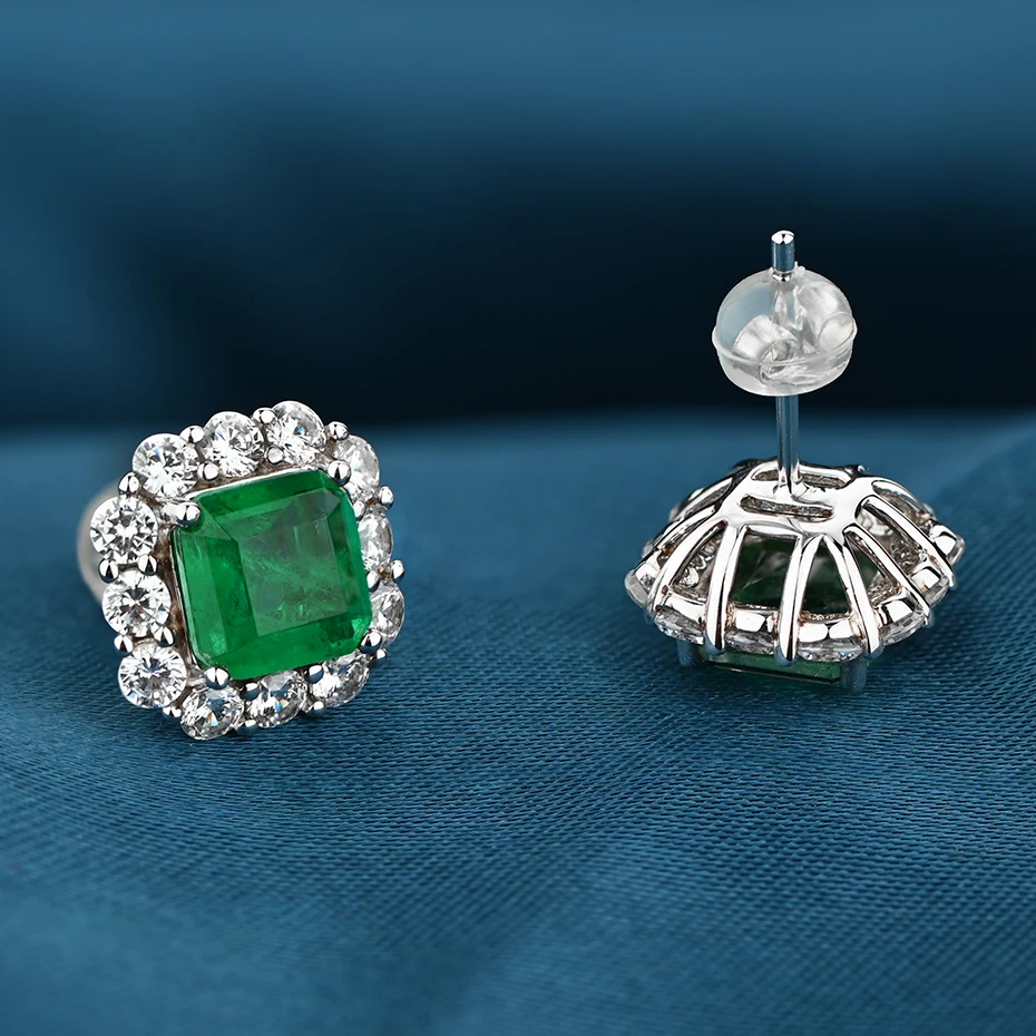 Realytrust Pevné 925 Sterling Silver Vytvorili Zelený Smaragd Stud Náušnice pre Ženy & Dievčatá Jemné Šperky, Svadobné Zásnubný Dar