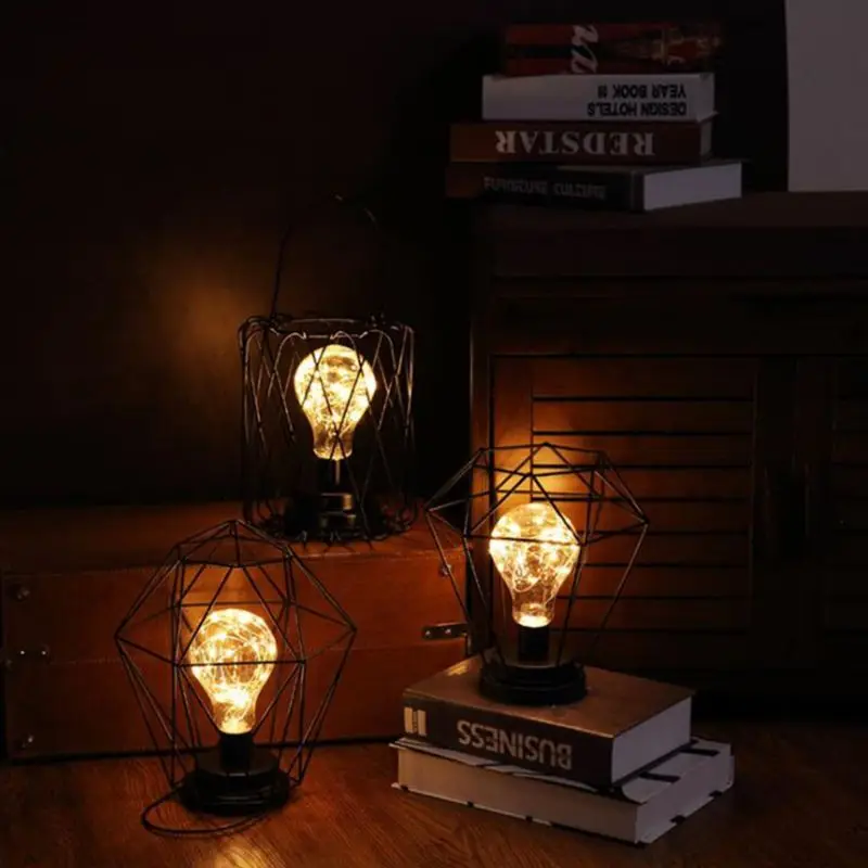 Retro Iron Art Duté Stolové Lampy, Nočné Čítanie LED Svetlo, Spálňa Osvetlenie Interiéru M7DA