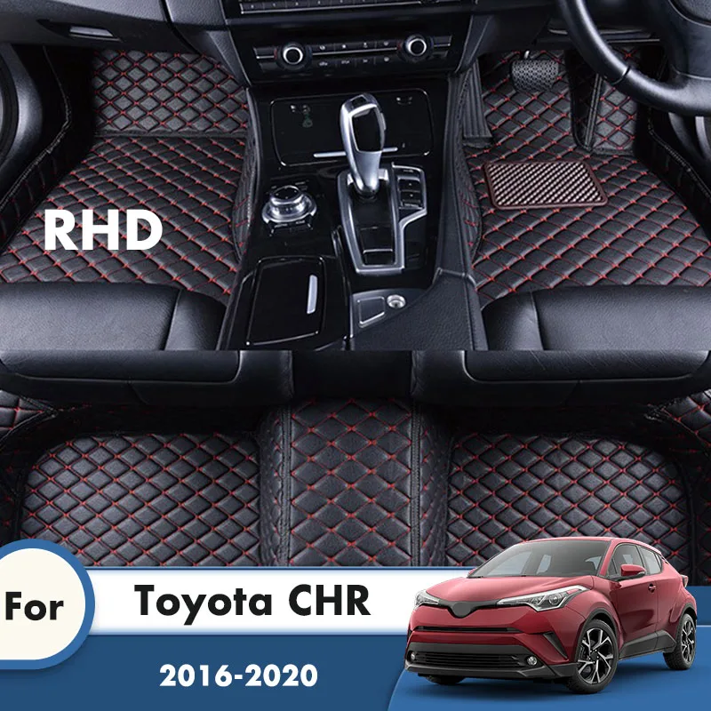 RHD Kožené Auto Podlahové Rohože Pre Toyota C-H CHR 2020 2019 2018 2017 2016 Koberce Vlastné Auto Styling Doplnky Interiéru Kryt
