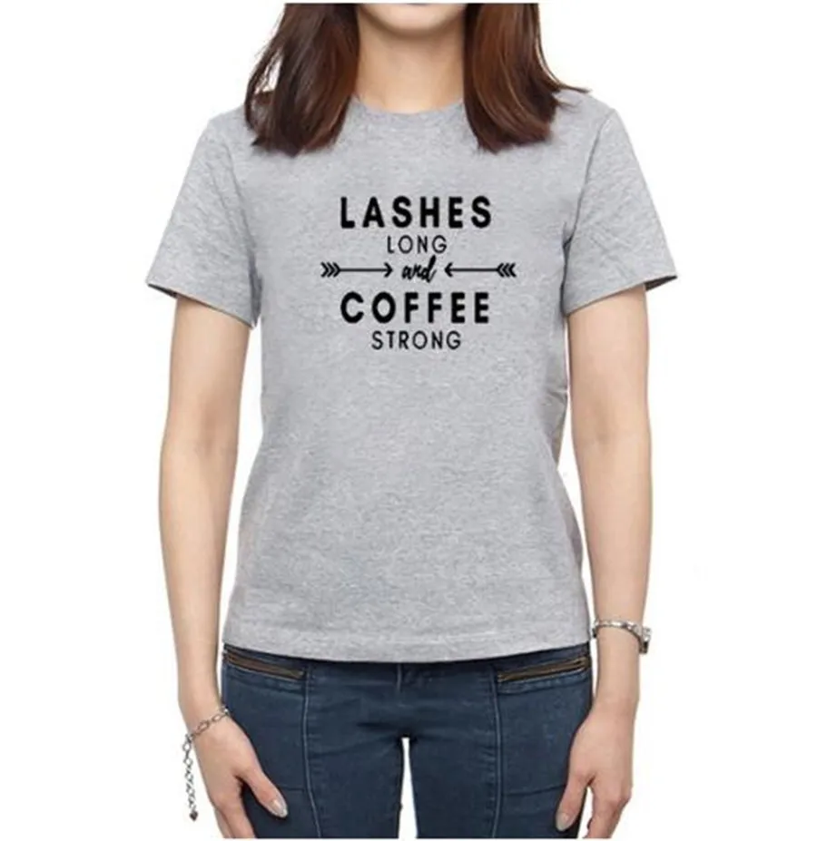 Riasy Dlhé a Kávy Silný List Print T Shirt Ženy Krátky Rukáv O Krk Voľné Top