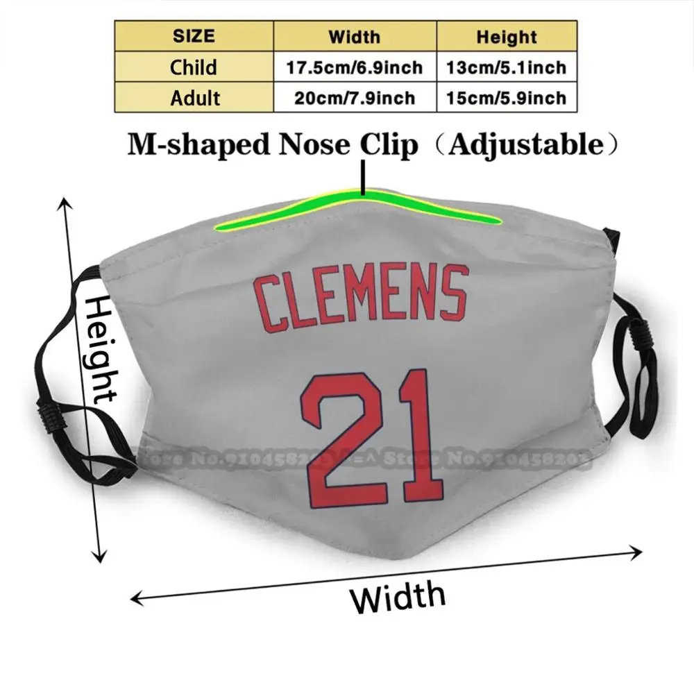 Rocket Man Dospelých, Deti Umývateľný Legrační Tvár Masku S Filtrom Roger Klement Opisuje Boston Baseball Red Sox Športové Džbán Rakety