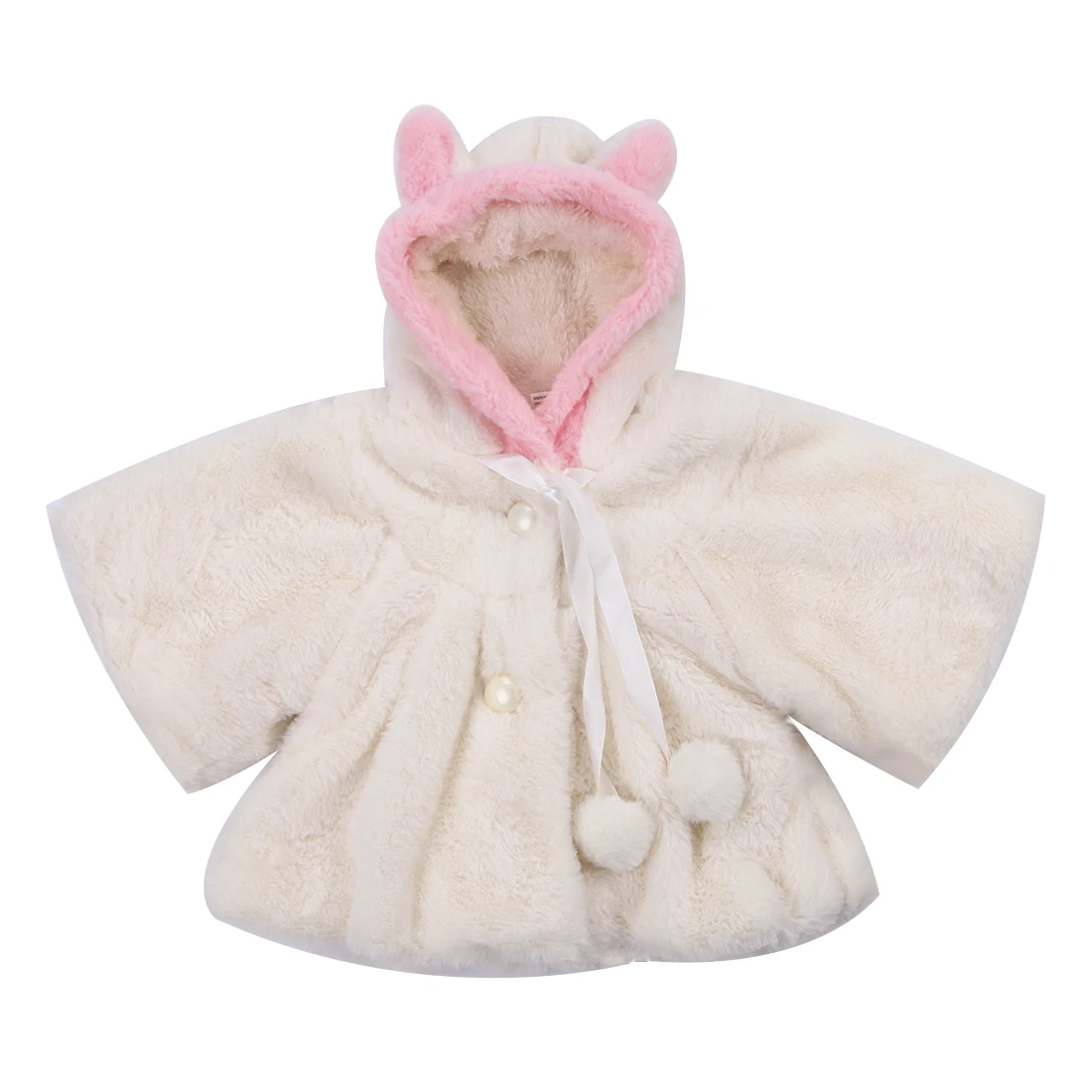Roztomilé Dieťa Batoľa Dievča Oblečenie Teplá Fleece Winter 3D Ucha Srsti Snowsuits Bunda Plášť Deti, Detské Oblečenie Dievčatá
