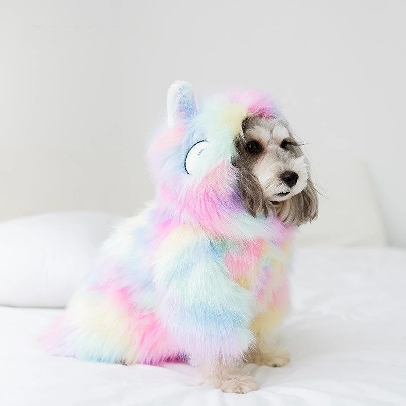 Roztomilé Mačka, Pes, Psie Oblečenie Bunda, Tričko Pet Oblečenie Rainbow Srsť Srsť Psa Šteňa Pet Oblečenie Francúzsko Buldog Yorkshire ropa perro