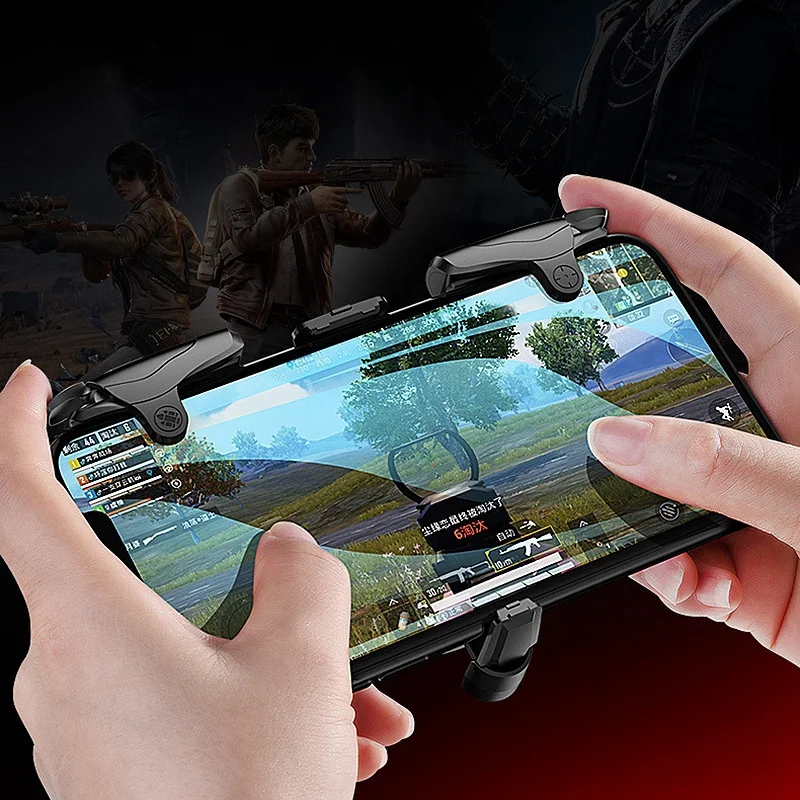 Rýchla Spúšť Strelec Radič pre PUBG Mobilné hry Rukoväť Gamepad pre iPhone, Android a 4 Ks Herné Prst Zahŕňa