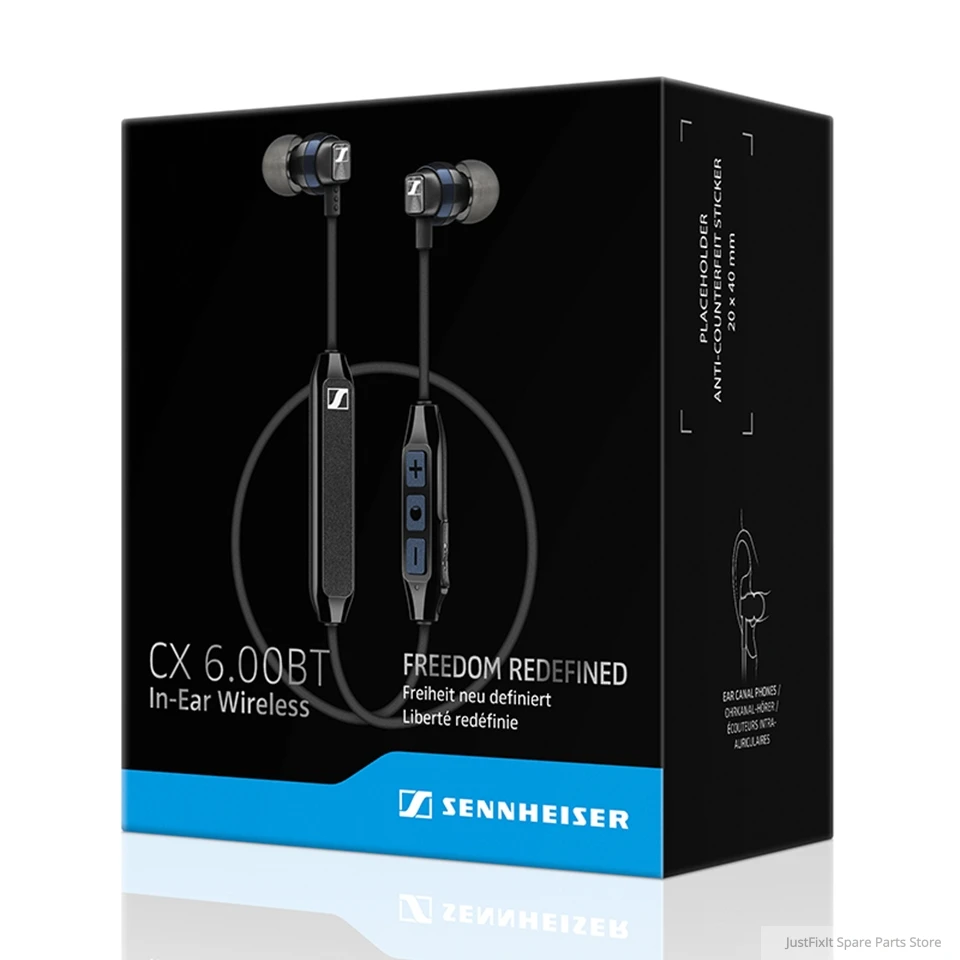Sennheiser CX 6.00 BT Bluetooth Slúchadlá Stereo Headset Športové Slúchadlá Šumu Slúchadlá pre iPhone/Samsung/Xiao/Huawei