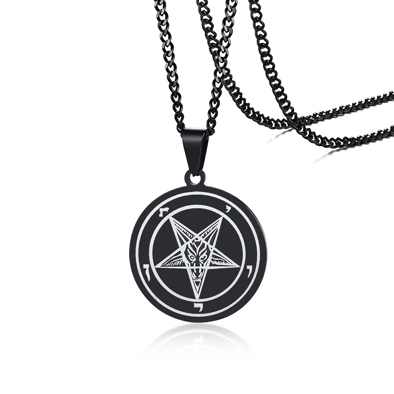 Sigil Z Baphomet Obrátený Pentagram Náhrdelník Prívesok Pre Mužov Satanic Pohanské Satan Šperky