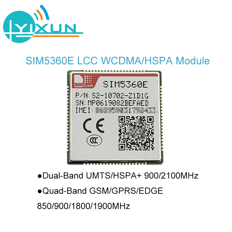 SIMCOM SIM5360E Dual-Band WCDMA/HSDPA Quad-Band GSM/GPRS/EDGE Modul SMT typ 900/2100MHz 850/900/1800/1900MHz