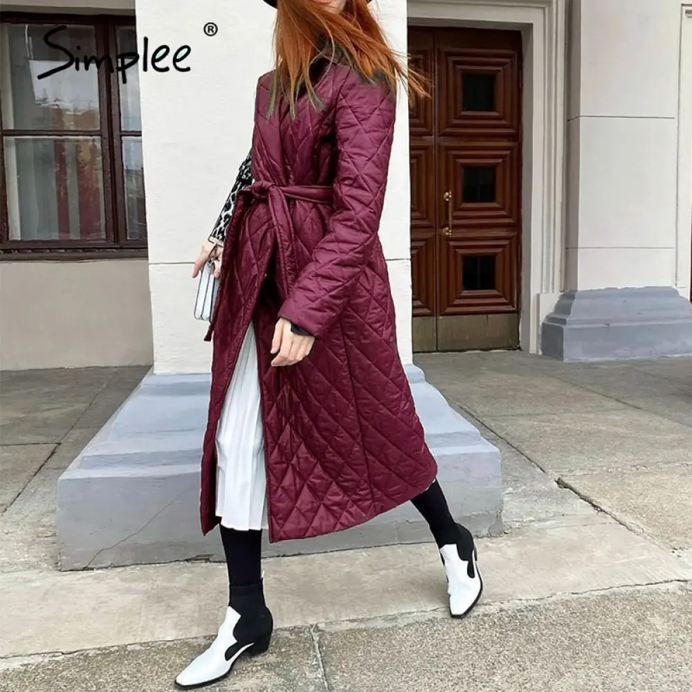 Simplee Bavlna čalúnená dlhý zimný kabát žena Bežné vrecko krídla ženy parkas High street mieru golier štýlový kabát 2020
