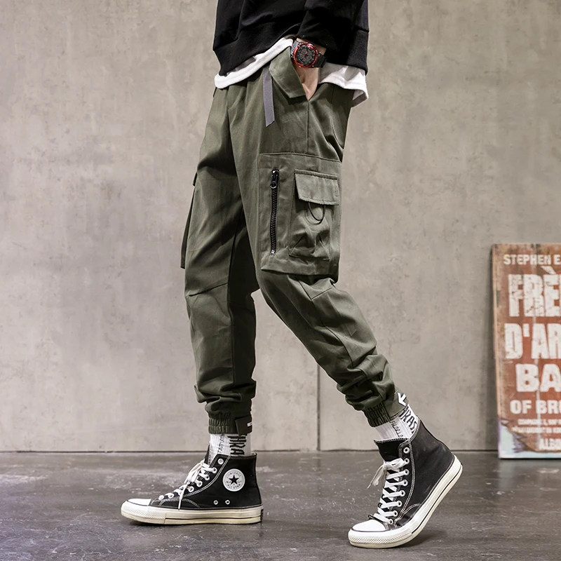 SingleRoad Mens Cargo Nohavice Muži Móda 2021 Bočné Vrecká Joggers Hip Hop Harajuku Japonský Streetwear Nohavice Mužské Nohavice Mužov