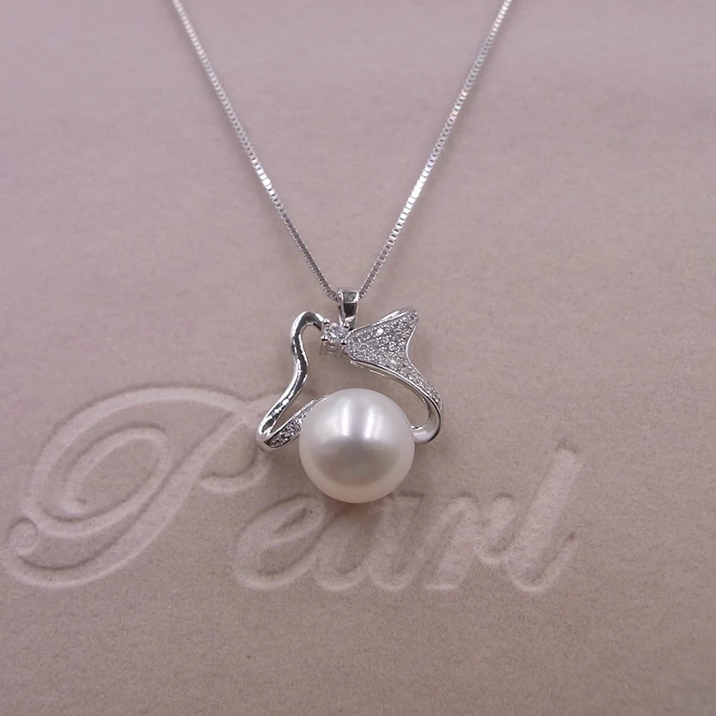 Sinya prírodné sladkovodné perly, prívesok náhrdelník v 925 sterling silver vysokej kvality najväčšia podpora pre ženy