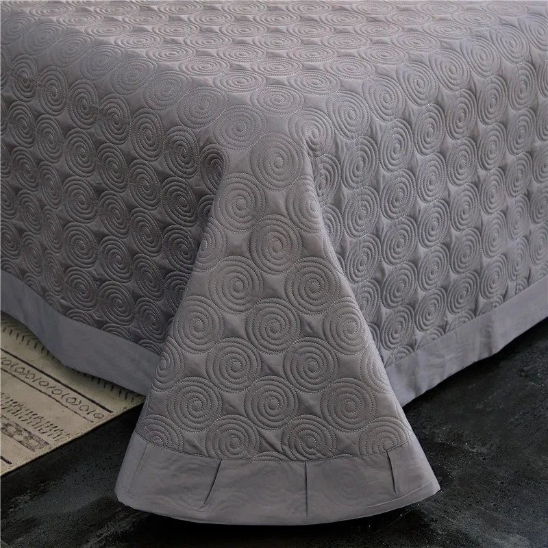 Sivá farba 3/5 KS Egyptskej Bavlny Premium prehoz cez posteľ Prešívaný Prehoz Povlaky na Prikrývku Posteľ kryt nastaviť Vankúš shams King size Queen