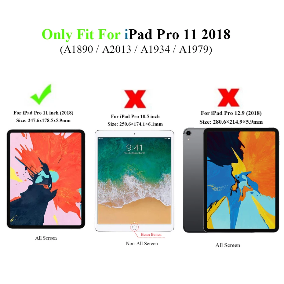 Sklo Chránič Pre ipad dec 11, 10D Úplné Pokrytie Čierne Sklo Filmov Pre iPad Pro 11 2018 Screen Protector