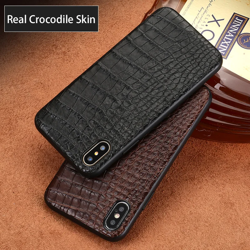 Skutočné Krokodílej kože Shockproof späť puzdro Pre Apple iphone, 11pro, max 7 8 Plus XS Max XR Original kryt na iphone 11 pro coque