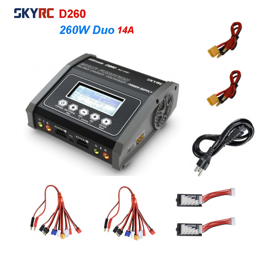 SKYRC D260 260W 14A AC/DC Dual Channel Nabíjačky Batérie Nabíjačky Discharger Na RC Racing Drone FPV Model Náhradných dielov