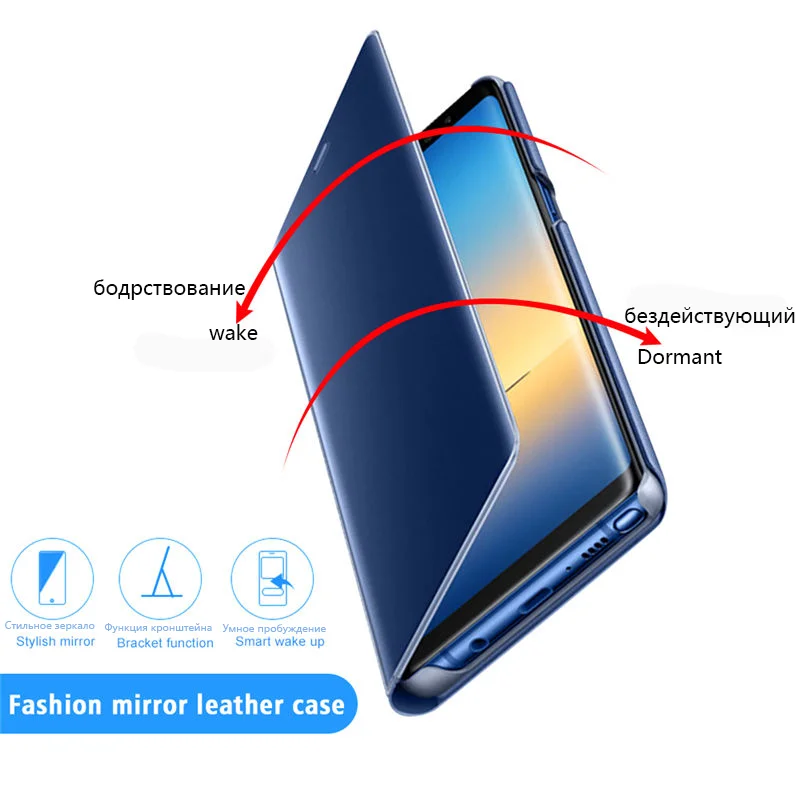 Smart Mirror Flip puzdro Pre Xiao Redmi Poznámka 9 Pro Prípade Kožený Kryt Xiao Redmi 9S 8 9A 8A 9C Poco X3 NFC F2 Pro Note9 Nárazníka
