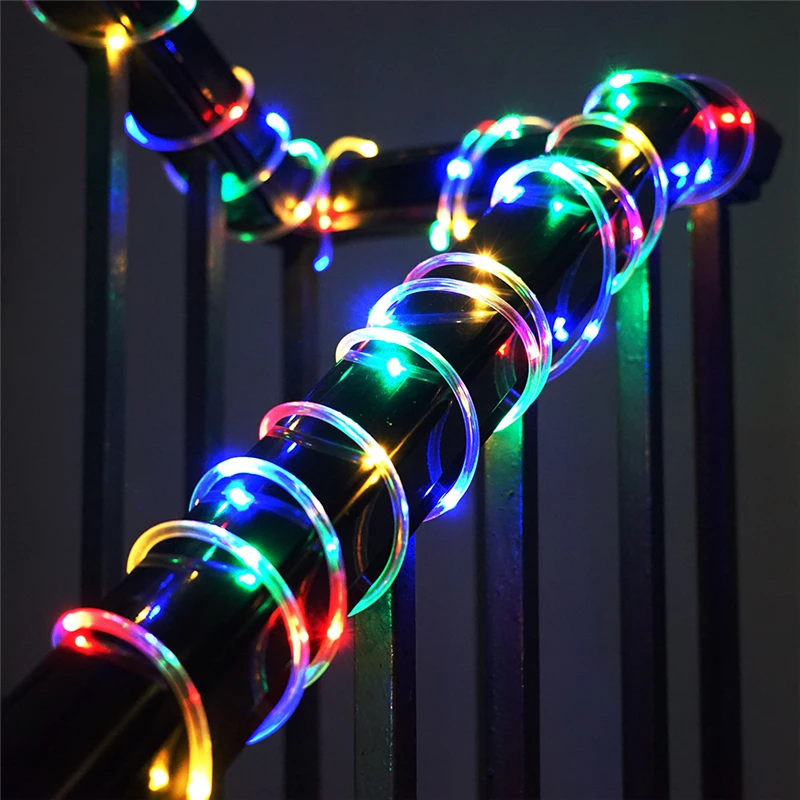 Solárne, Vianočné Trubice LED Pásy Flexibilné Neon Sign LED Víla Osvetlenie Vonkajšie Záhrada, Terasa, Stromy Nepremokavé Dekorácie