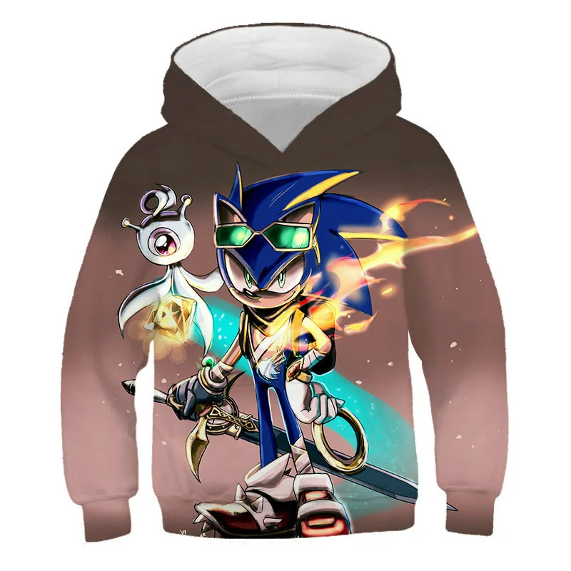 Sonic 3D nový módny animácie mikina, chlapci a dievčatá cartoon bežné sveter, detské osobné mikina s Kapucňou top oblečenie