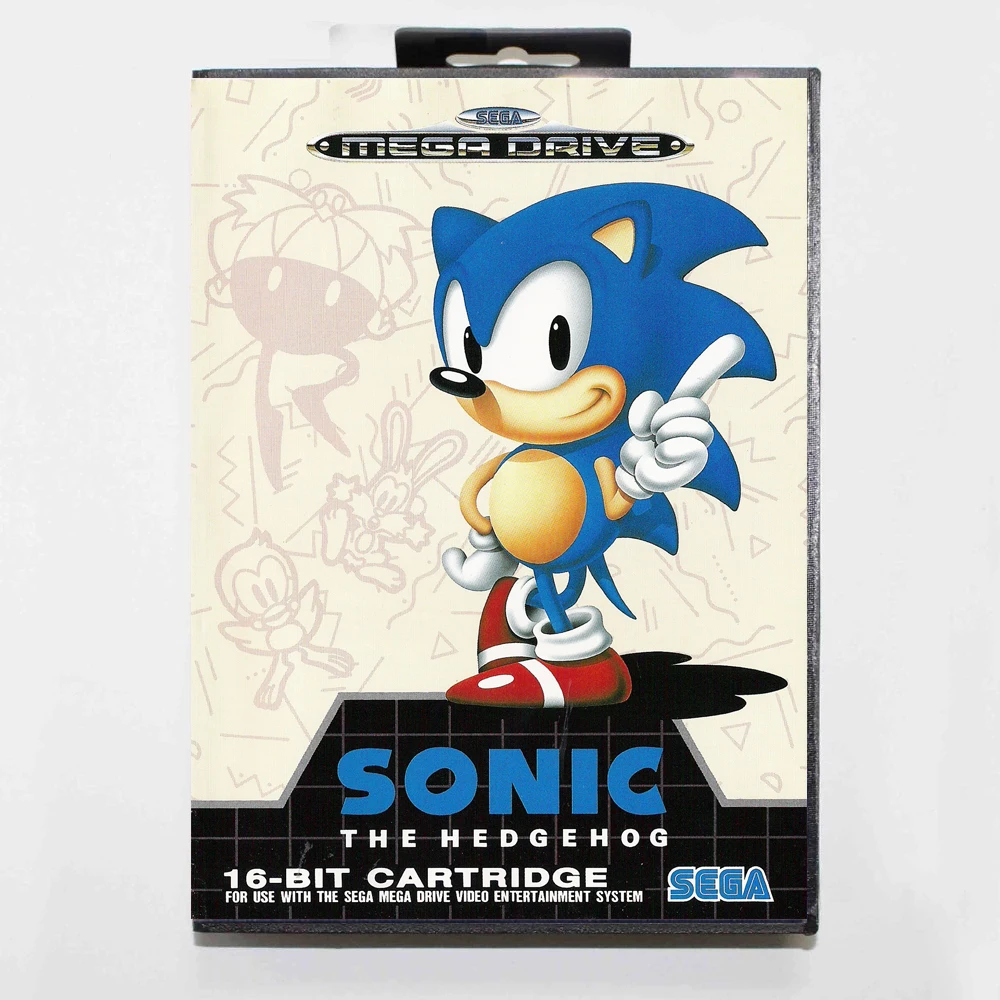 Sonic The Hedgehog 16 Bit MD Hra Karty Zahŕňajú Retail Box Pre Sega Genesis & Mega Drive