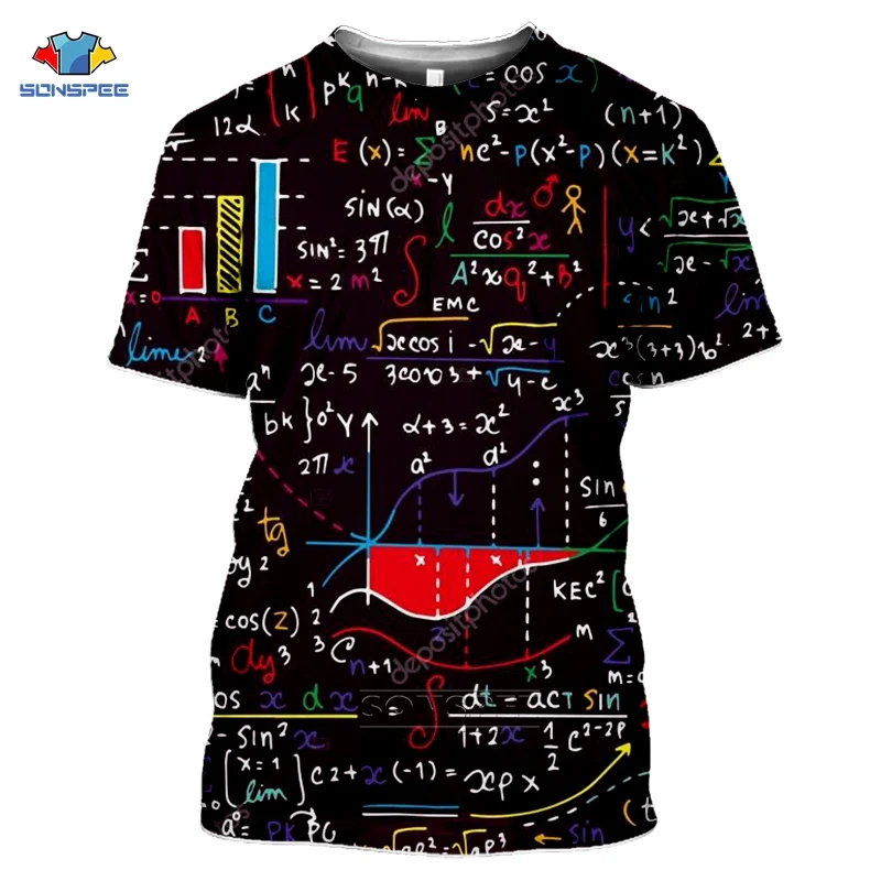 SONSPEE Zábavnej Matematiky Fyziky Vzorca T Shirt Ženy 3D Tlač Matematické Skúmanie Vzorcov Tričko Homme Letné Športové Streetwear Top Čaj
